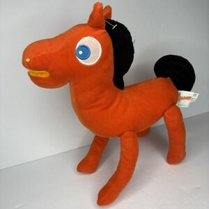 Vintage Prema Toys Gumby Orange‎ Pokey The Horse 17" Standable Plush